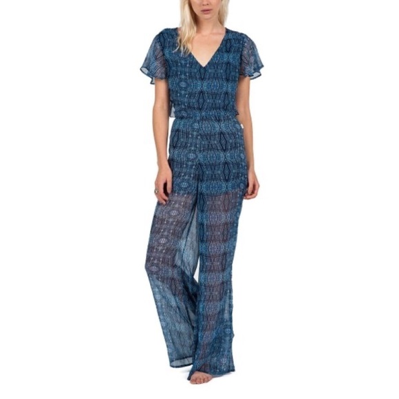Volcom Midnight Blue Hijack Love Ruffle Jumpsuit - Picture 1 of 11